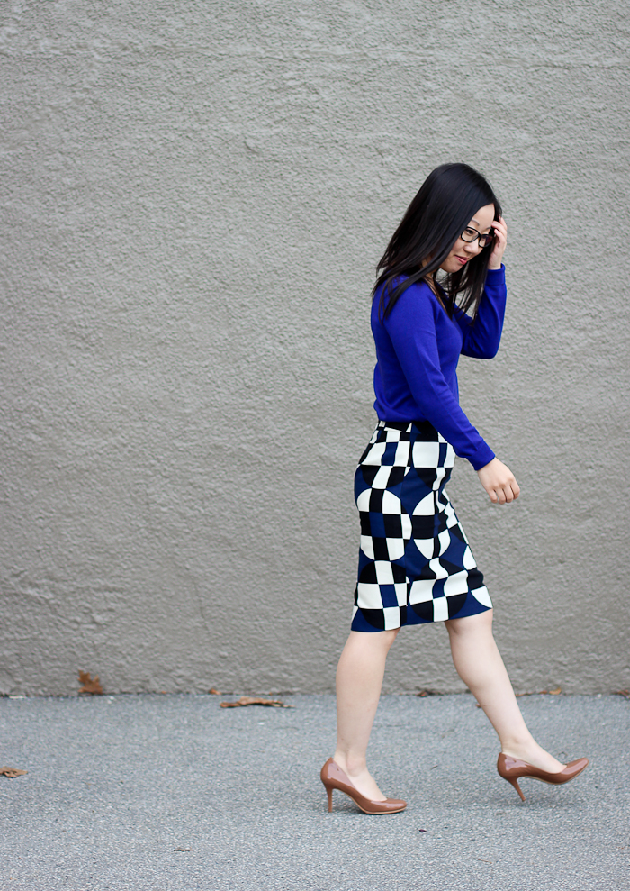 J.Crew graphic print pencil skirt