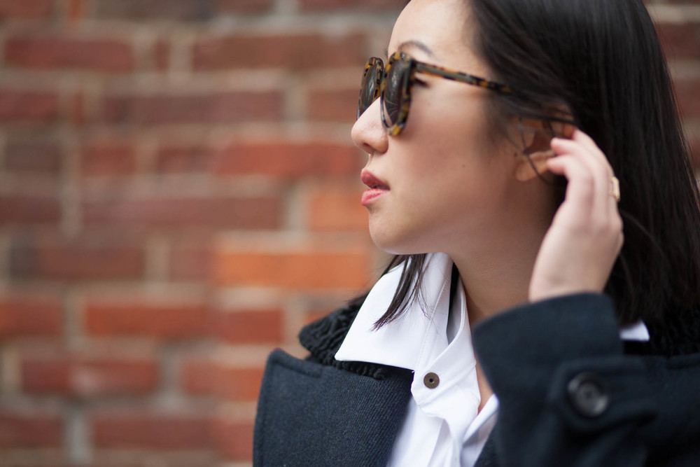 Emerson Fry coat and shirt, Karen Walker sunglasses, Vancouver Fashion Blogger Stuff I Love