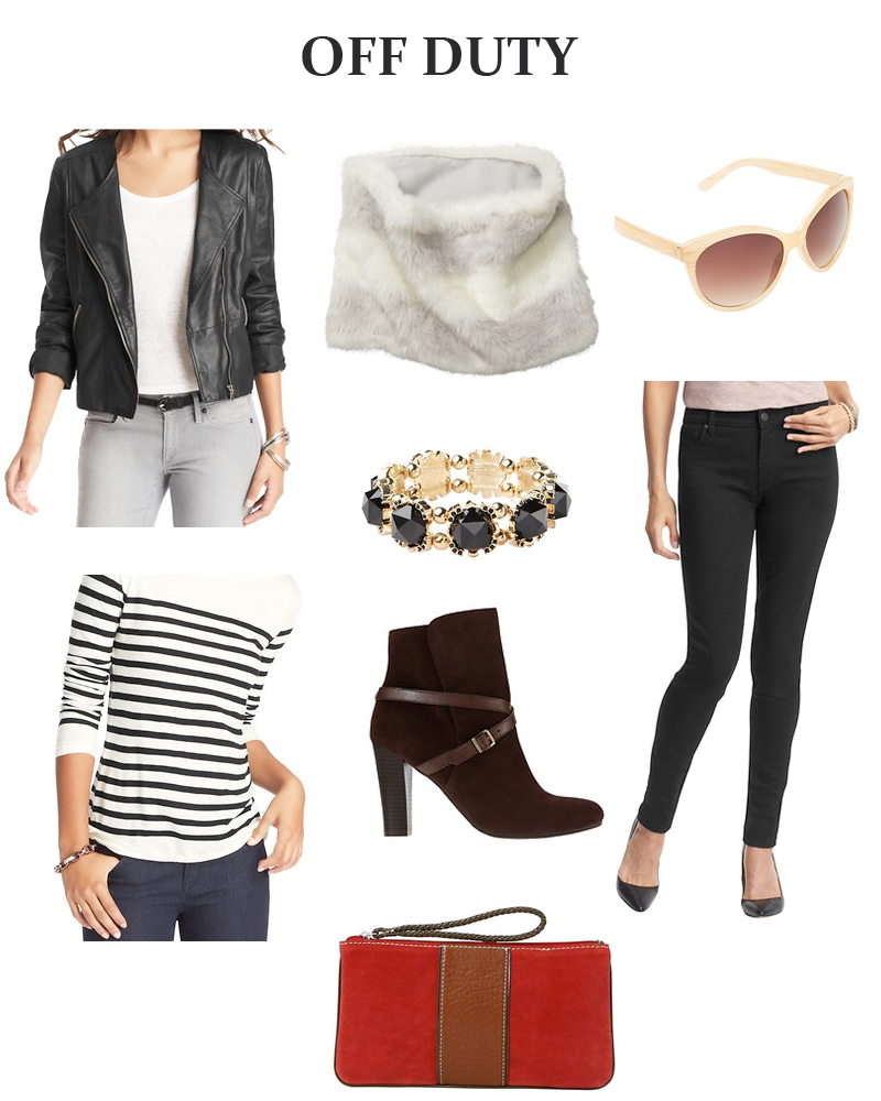 LOFT Off Duty, fall style, leather, stripes, booties