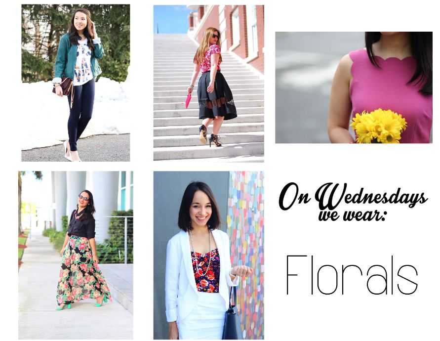 Floral looks from Erica of Refined Couture, Anna of A Lily Love Affair, Gabriela of Soul of a Fashionista, and Yumi of Petite in Style 