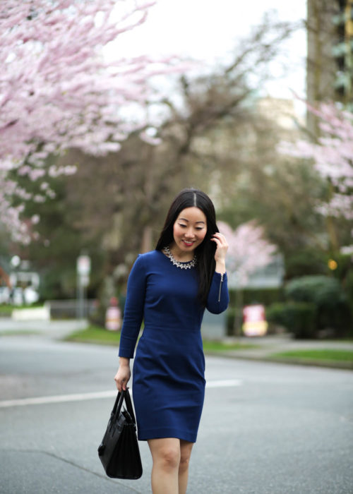 Corporate Monday :: Trench Coat with Structured Knit Zip Dress