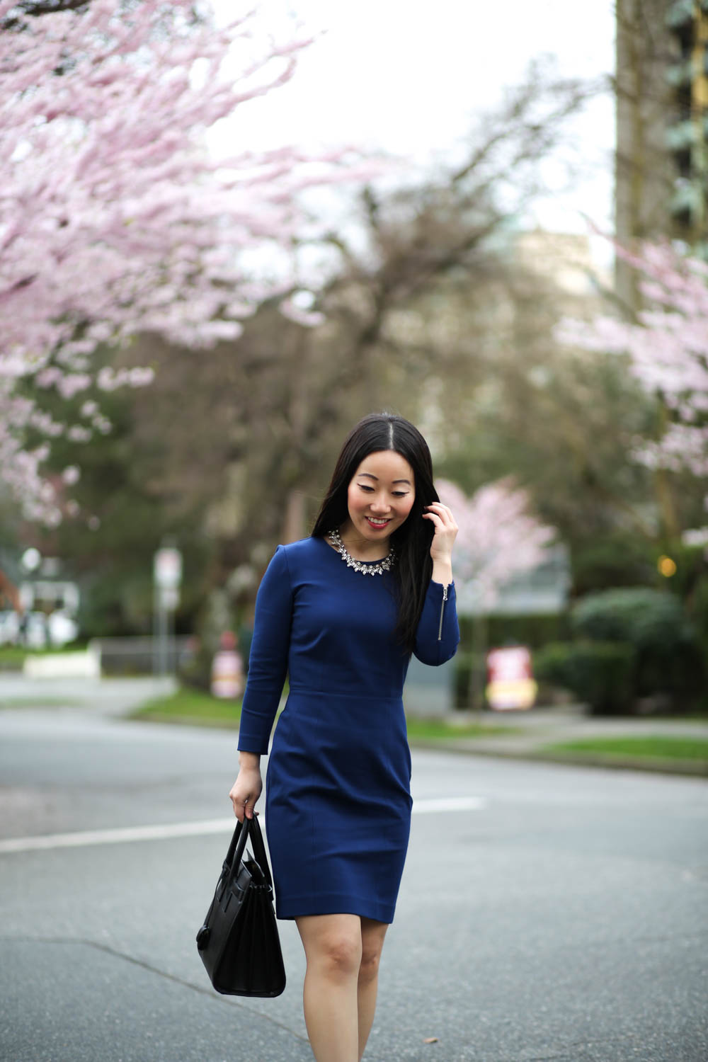 Corporate Monday :: Trench Coat with Structured Knit Zip Dress