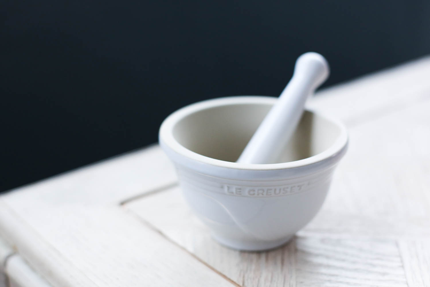 Cutest little Le Creuset mortar and pestle. I bought mine from The Bay. It's also available at Amazon.