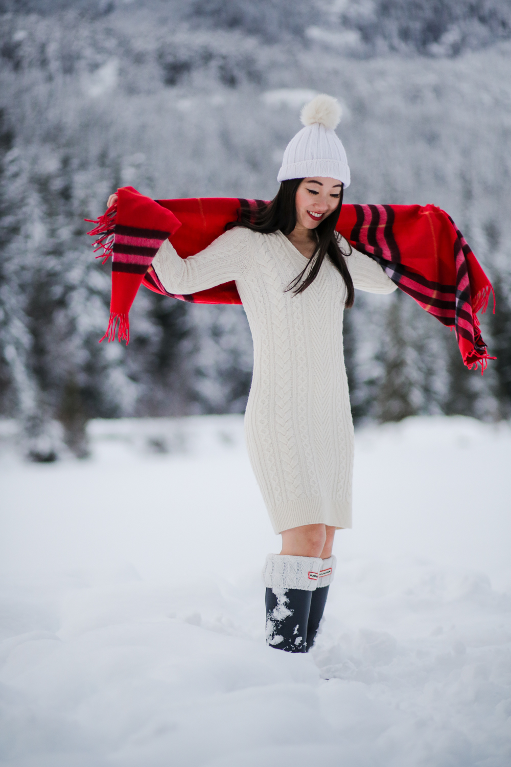 boots with sweater dress