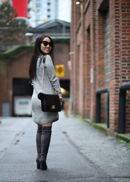 Happy Valentine’s Day – Sweater Dress & Over-The-Knee Boots