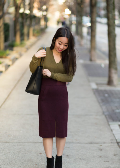 Burgundy Sweater Skirt