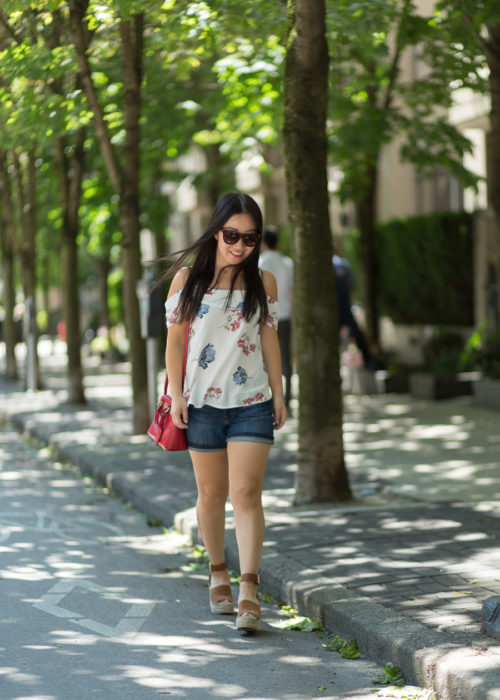 Summer Outfit: Floral Cold-Shoulder Top and Denim Shorts (+ a Life Update)