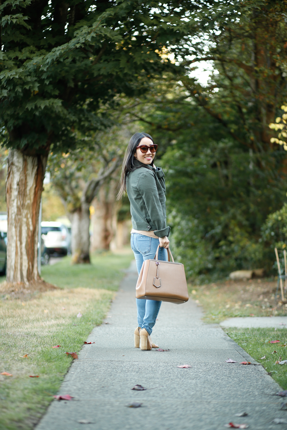 fall outfit military jacket