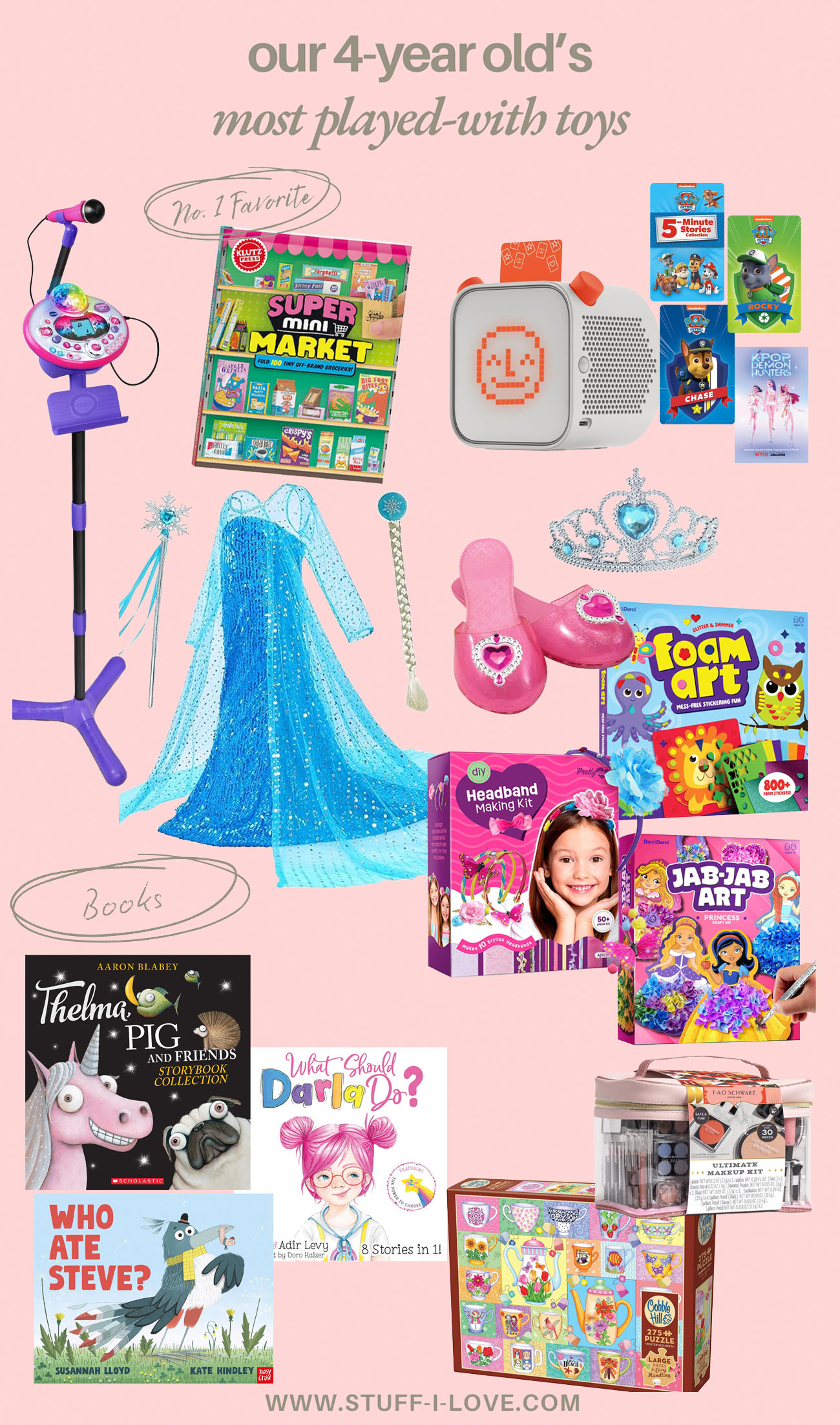 Collage of best toys for 4-year olds